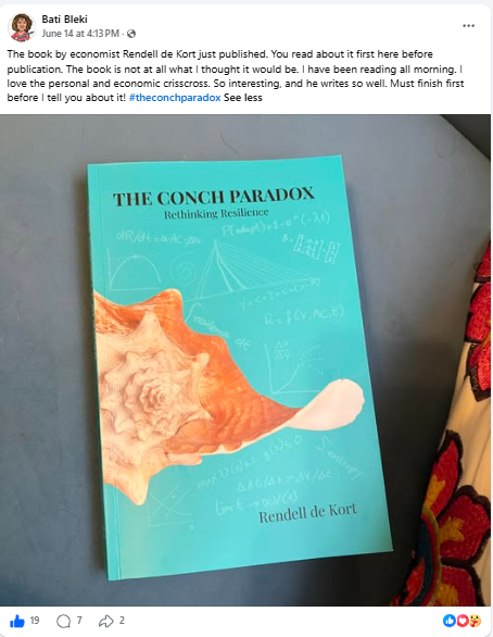 Bati Bleki Facebook post showing The Conch Paradox, with a first-impressions reaction by Rona Coster
